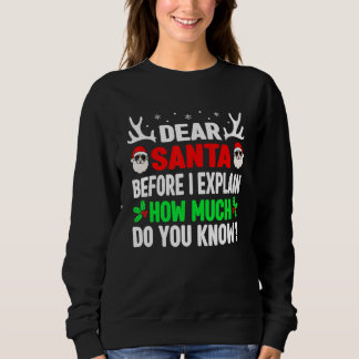 Christmas Kids Adults Dear Santa I Can Explain Sweatshirt