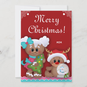 Christmas Kids Birthday Party Gingerbread Invites
