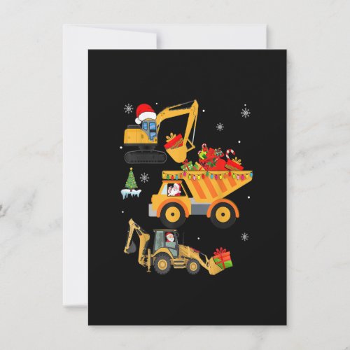 Christmas kids boy toddler Truck Construction Vehi Invitation