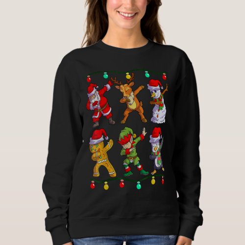 Christmas Kids Boys Men Dabbing Santa Elf Deer Fri Sweatshirt