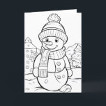 Christmas kids coloring snowman add text  holiday card<br><div class="desc">Christmas kids coloring snowman add text Holiday Card</div>