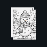 Christmas kids coloring snowman  postcard<br><div class="desc">Christmas kids coloring snowman Postcard</div>