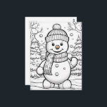 Christmas kids coloring snowman  postcard<br><div class="desc">Christmas kids coloring snowman Postcard</div>