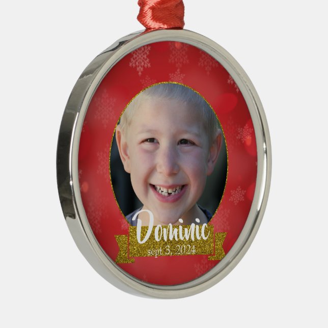 Christmas Kid's Lost First Tooth Keepsake Metal Ornament (Right)