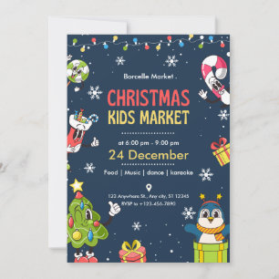 Christmas Kids Market Announcement Card
