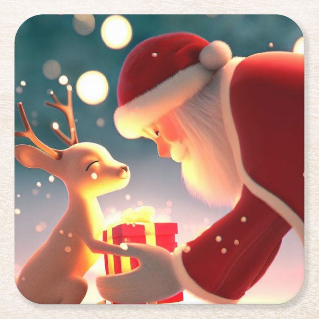 Christmas Kindness 1 Square Paper Coaster (Front)