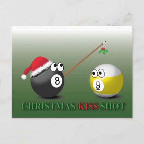 Christmas Kiss Shot postcard