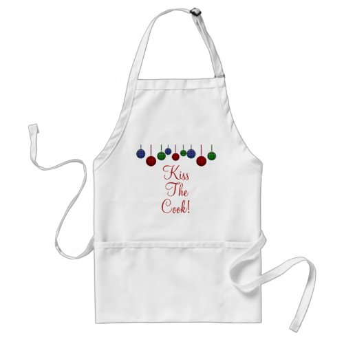 Christmas Kiss The Cook Buffalo Plaid Pattern Adult Apron