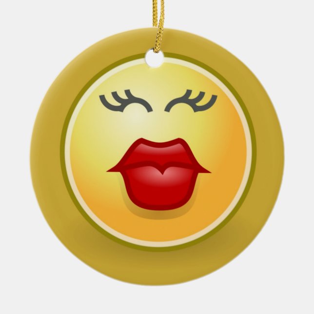 CHRISTMAS KISSY LIPS TREE ORNAMENTS - SMILY FACES (Front)