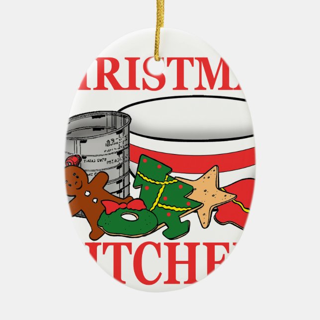 christmas kitchen ceramic ornament (Front)