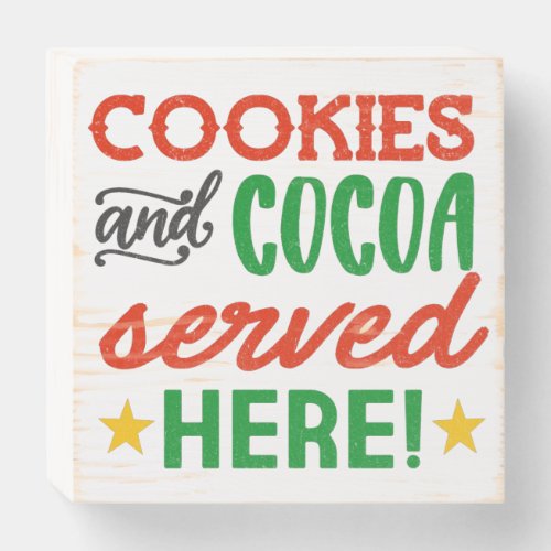 Christmas Kitchen Decor Cookies Hot Cocoa Quote Wooden Box Sign