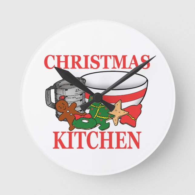 christmas kitchen round clock (Front)