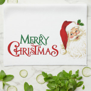 Christmas Kitchen Towel Merry Christmas Santa