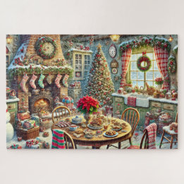 Christmas Kitchen Wonderland Cozy Stocking & Tree Jigsaw Puzzle