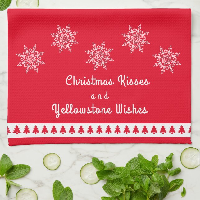 Christmas KitchenTowel Yellowstone Wishes Kitchen Towel (Folded)