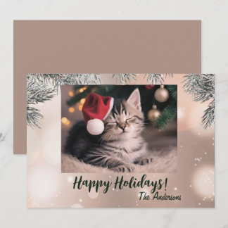 Christmas kitten 9, Happy Holidays, Christmas card