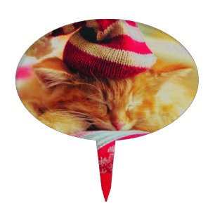 Christmas Kitten Cake Topper