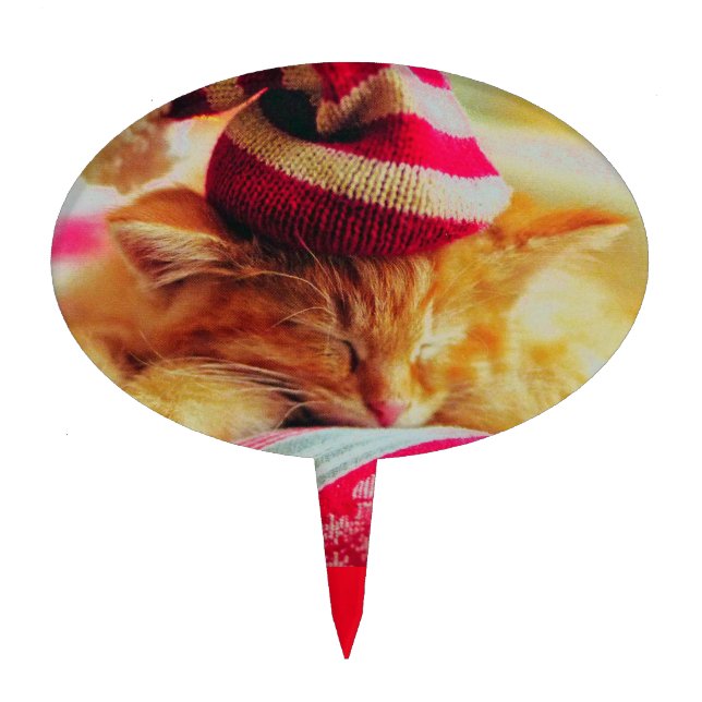 Christmas Kitten Cake Topper (Front)