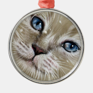 Christmas Kitten Cat Face Ornament