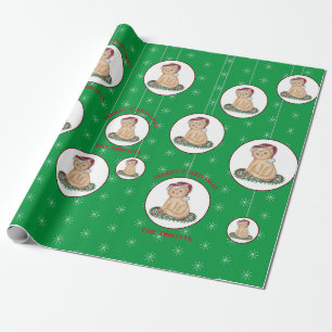Christmas Kitten Cat Holiday Gift Wrapping Paper