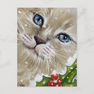 Christmas Kitten Cat Postcard