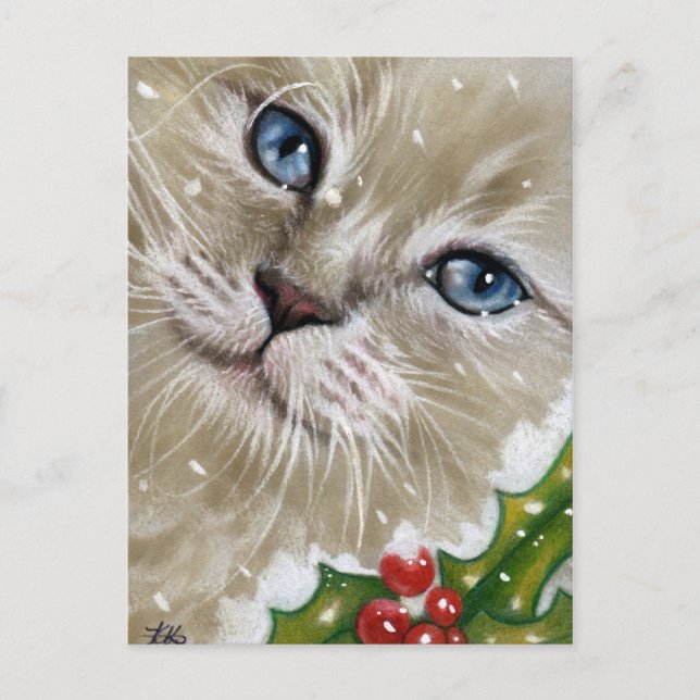 Christmas Kitten Cat Postcard (Front)