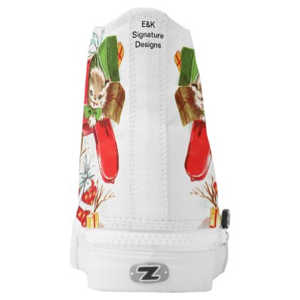 Christmas Kitten Custom Zipz Slip On Shoes