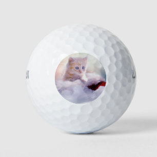 Christmas Kitten Golf Balls