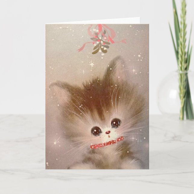 Christmas Kitten Greeting Card (Front)