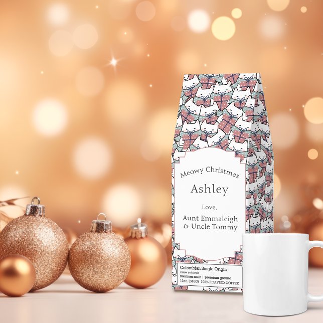 Christmas Kitten Holiday Pattern Roasted Coffee (Creator Uploaded)