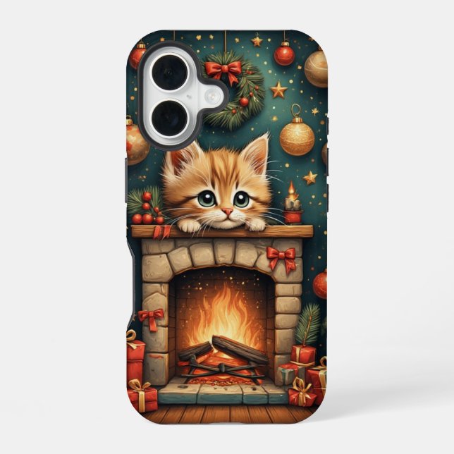Christmas Kitten  Iphone Case (Back)