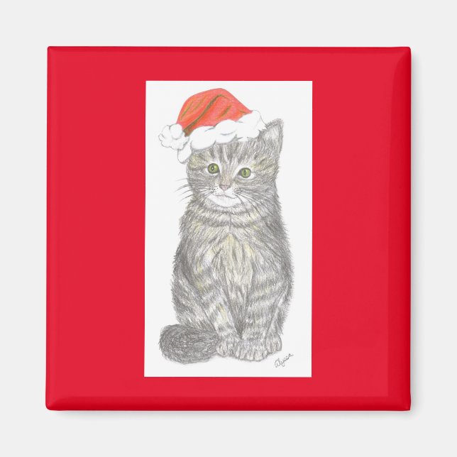 Christmas Kitten Magnet (Front)