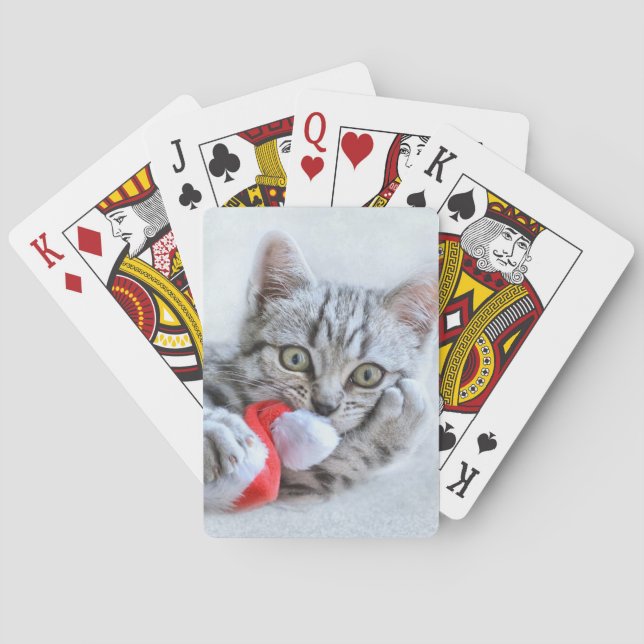 Christmas Kitten Poker Cards (Back)