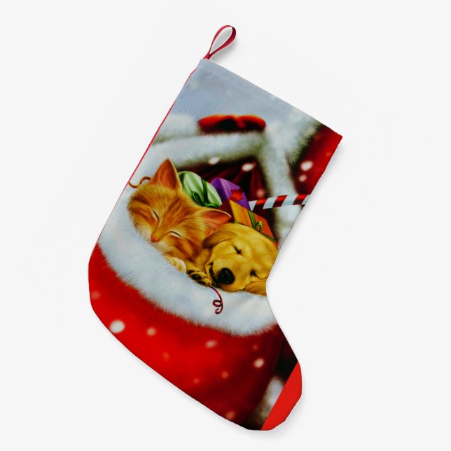 Christmas Kitten & Puppy Stocking (Front (Hanging))