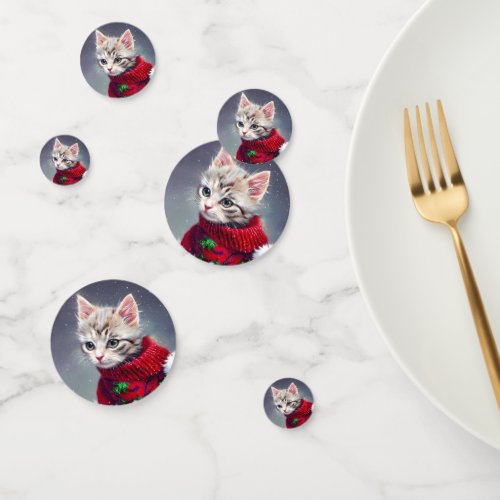 Christmas Kitten Table Decoration Confetti