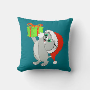 Christmas Kitten Throw Pillow