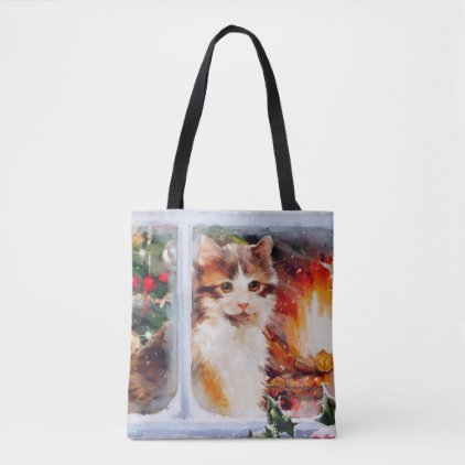 Christmas Kitten Tote Bag