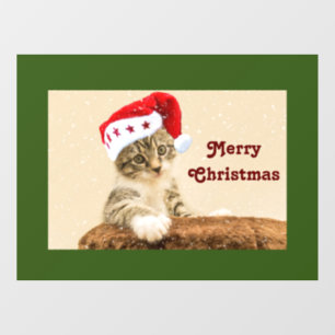 Christmas Kitten Window Cling