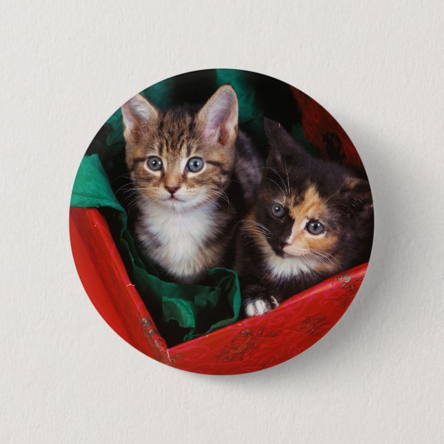 Christmas Kittens Button (Front)