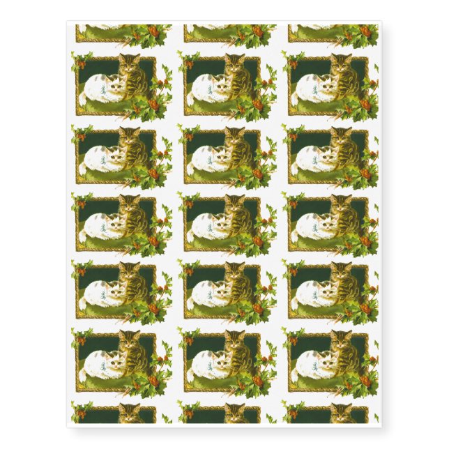Christmas Kittens Fun Christmas Party with Kids Temporary Tattoos (Front)