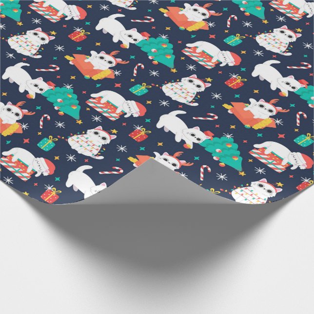Christmas Kittens Wrapping Paper (Corner)