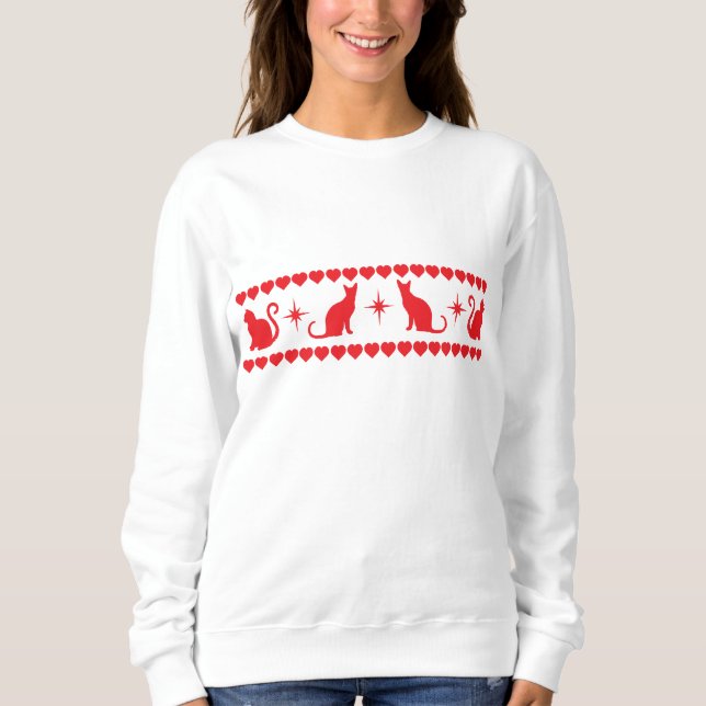 CHRISTMAS KITTIE SWEAT SHIRT RED (Front)