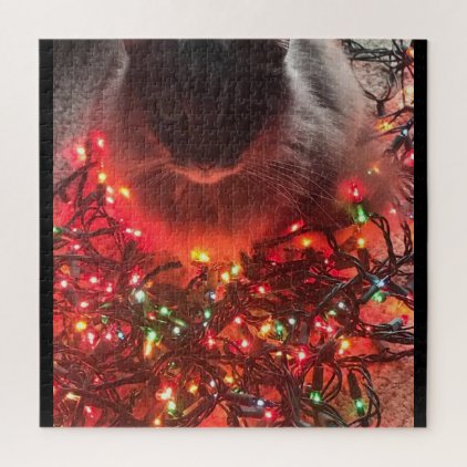 CHRISTMAS KITTY AND LIGHTS puzzle