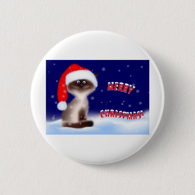 Christmas Kitty Button (Front)