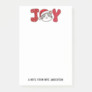 Christmas Kitty Cat "JOY" Custom Post-it Notes