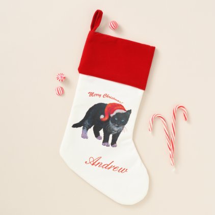 Christmas kitty cat Tuxedo Christmas Stocking