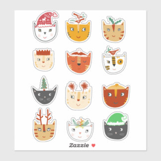 Christmas Kitty Cats Sticker