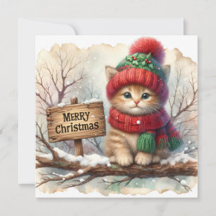 Christmas Kitty Greeting Card