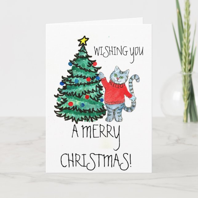 Christmas kitty holiday card (Front)