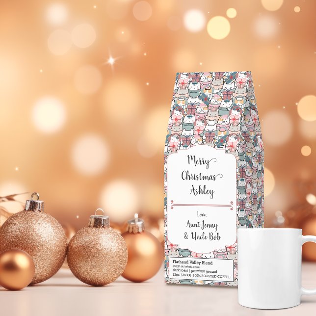Christmas Kitty Holiday Pattern Roasted Coffee (Creator Uploaded)
